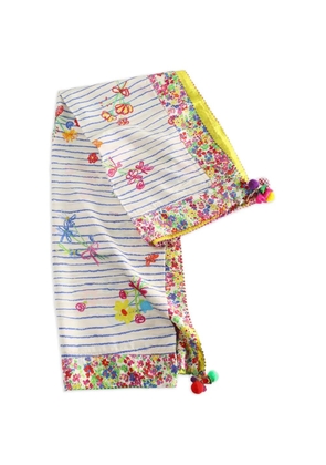 Pero stripe floral scarf - White