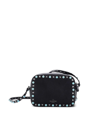 Valentino Garavani Pre-Owned Rolling Rockstud Camera Leather with Cabochons crossbody bag - Black