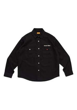 Human Made embroidered-text elbow-patch shirt - Black