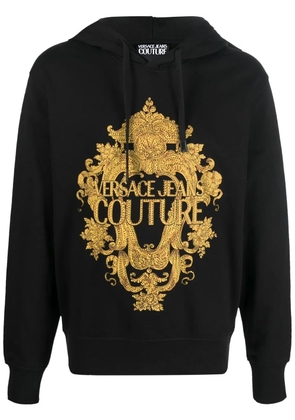 Versace Jeans Couture logo-print cotton hoodie - Black