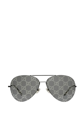 Gucci Eyewear pilot-frame logo-pattern sunglasses - Black
