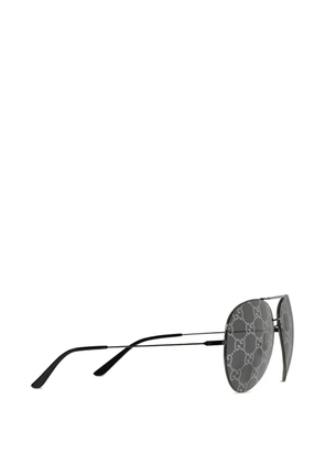 Gucci Eyewear pilot-frame logo-pattern sunglasses - Black