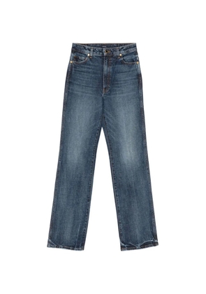 KHAITE Danielle high-rise straight-leg cotton jeans - Blue