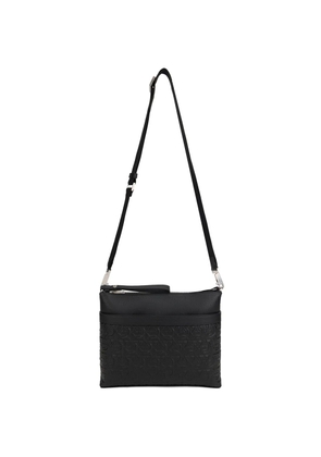 Ferragamo Gancini embossed-pattern messenger bag - Black