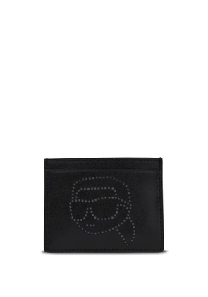 Karl Lagerfeld Ikon perforated card holder - Black