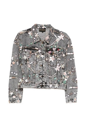 MINIME buttoned floral-detail jacket - Black