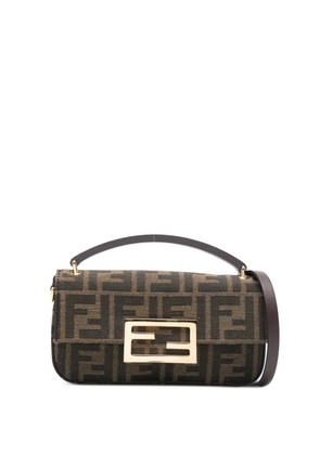 FENDI phone Baguette logo-plaque tote bag - Brown
