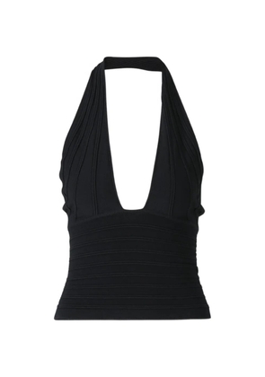 Cult Gaia halterneck ribbed top - Black