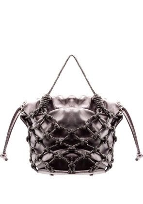 PHO FIRENZE mesh rhinestone tote bag - Purple