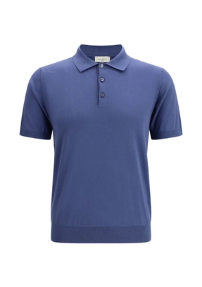 Piacenza Cashmere classic-collar button polo shirt - Blue