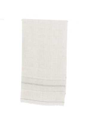 Zegna striped fringe scarf - Neutrals