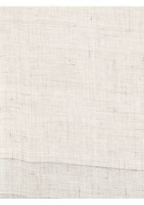 Zegna striped fringe scarf - Neutrals