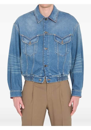 Versace point collar medusa cotton denim jacket - Blue