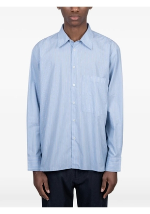 Universal Works square-pocket striped shirt - Blue