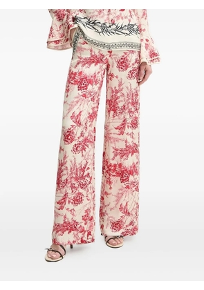 SIMONA CORSELLINI floral-print trousers - Red
