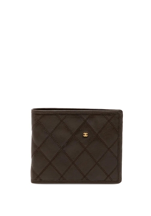 CHANEL Pre-Owned 1989-1991 CC Double Stitched Lambskin Bifold Wallet small wallets - Brown