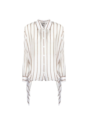 Semicouture striped asymmetrical shirt - White