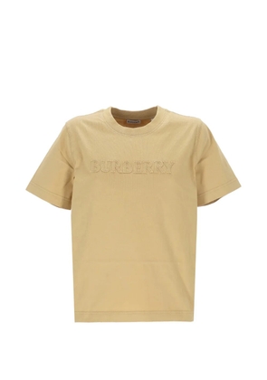Burberry logo-embroidered T-shirt - Neutrals