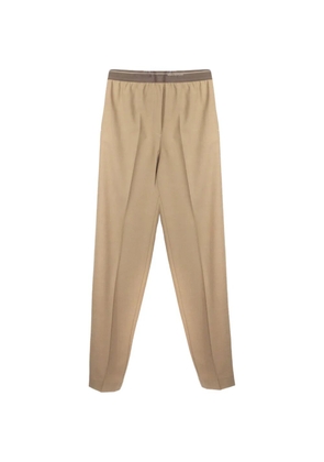 Semicouture elasticated-waistband crease trousers - Neutrals