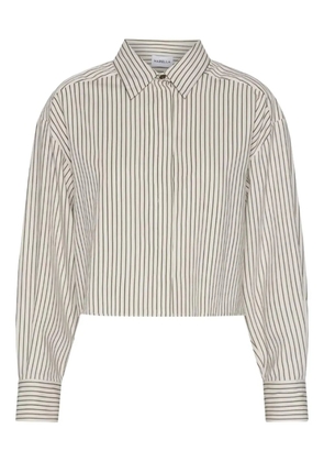 Marella striped cropped shirt - Neutrals