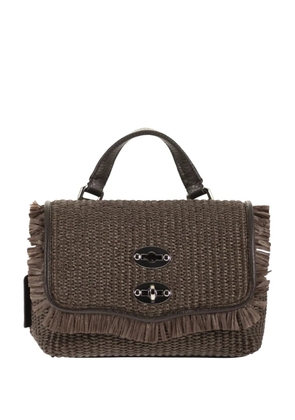 Zanellato baby Postina fringed woven raffia tote bag - Brown