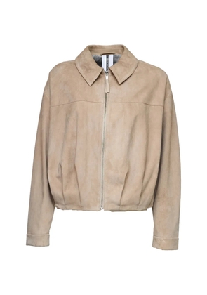 Sword collared zip-up jacket - Neutrals