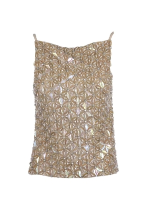 P.A.R.O.S.H. sequin embroidered top - Neutrals