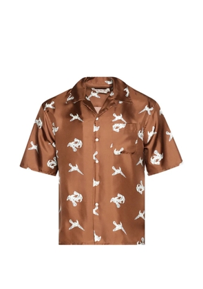 Marni printed pocket shirt - Brown