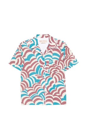 Marni printed short-sleeve shirt - Blue