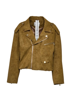 Sword zip-up biker jacket - Brown