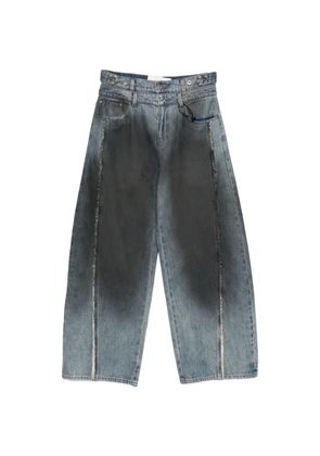 Feng Chen Wang faded wide trousers - Black