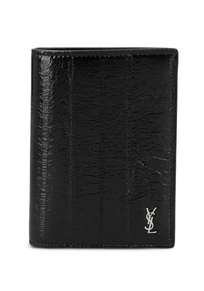 Saint Laurent logo-plaque leather wallet - Black