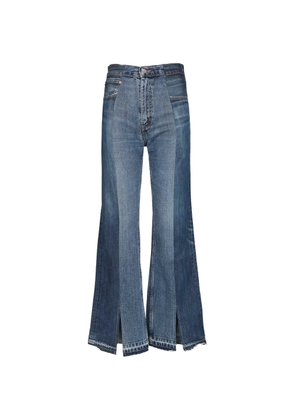 E.L.V. DENIM slit wide-leg arcola jeans - Blue
