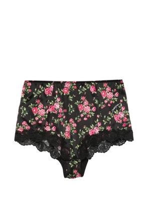 Dolce & Gabbana floral-print lace briefs - Black