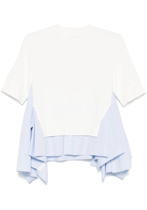 sacai contrast-panel top - White