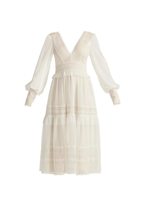 Tadashi Shoji ruffled lace dress - White