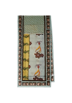 Paul Smith floral virgin wool scarf - Blue