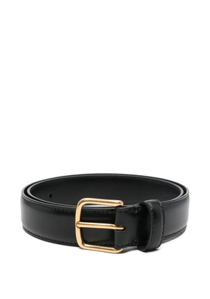 The Row square-buckle leather belt - Black