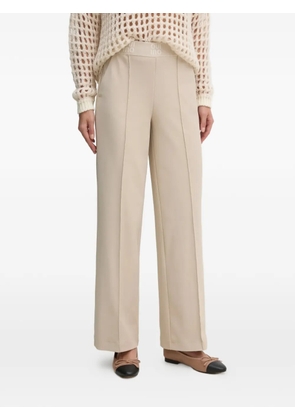 OUI logo-waistband trousers - Neutrals