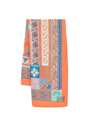 N.Peal Printed Foulard - Orange