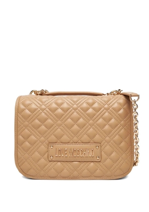 Love Moschino quilted chain crossbody bag - Neutrals