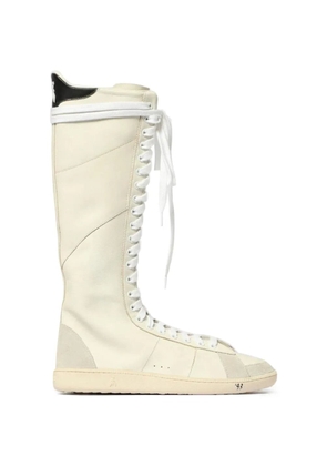 Patrizia Pepe Boxeur Skin knee-high lace-up sneakers - Neutrals