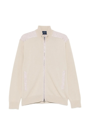 Paul & Shark zip-up shoulder-panelled cardigan - Neutrals