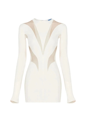 Mugler long-sleeve panelled mini dress - Neutrals