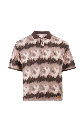 Maison hideout tie-dye knit polo shirt - Brown