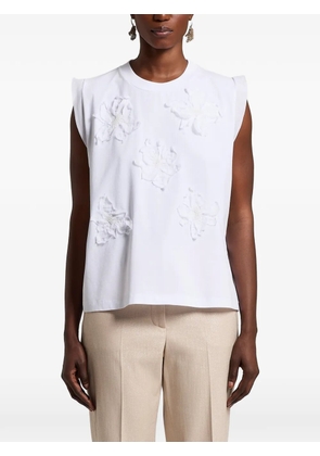 Peserico floral-appliqué top - White