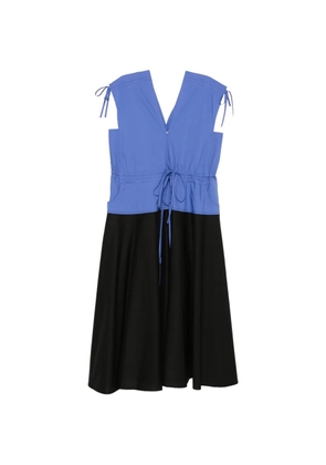 PSOPHIA tie-sleeves V-neck dress - Blue