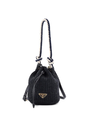 Prada Pre-Owned Crochet Raffia Mini bucket bag - Blue