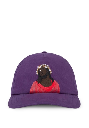 Denim Tears Black Jesus embroidered cap - Purple