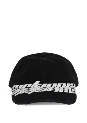 RRR123 text-print baseball cap - Black